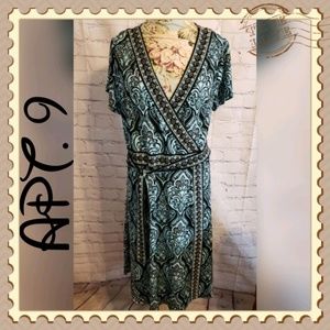 Apt. 9 Turquoise/Black Paisley Dress